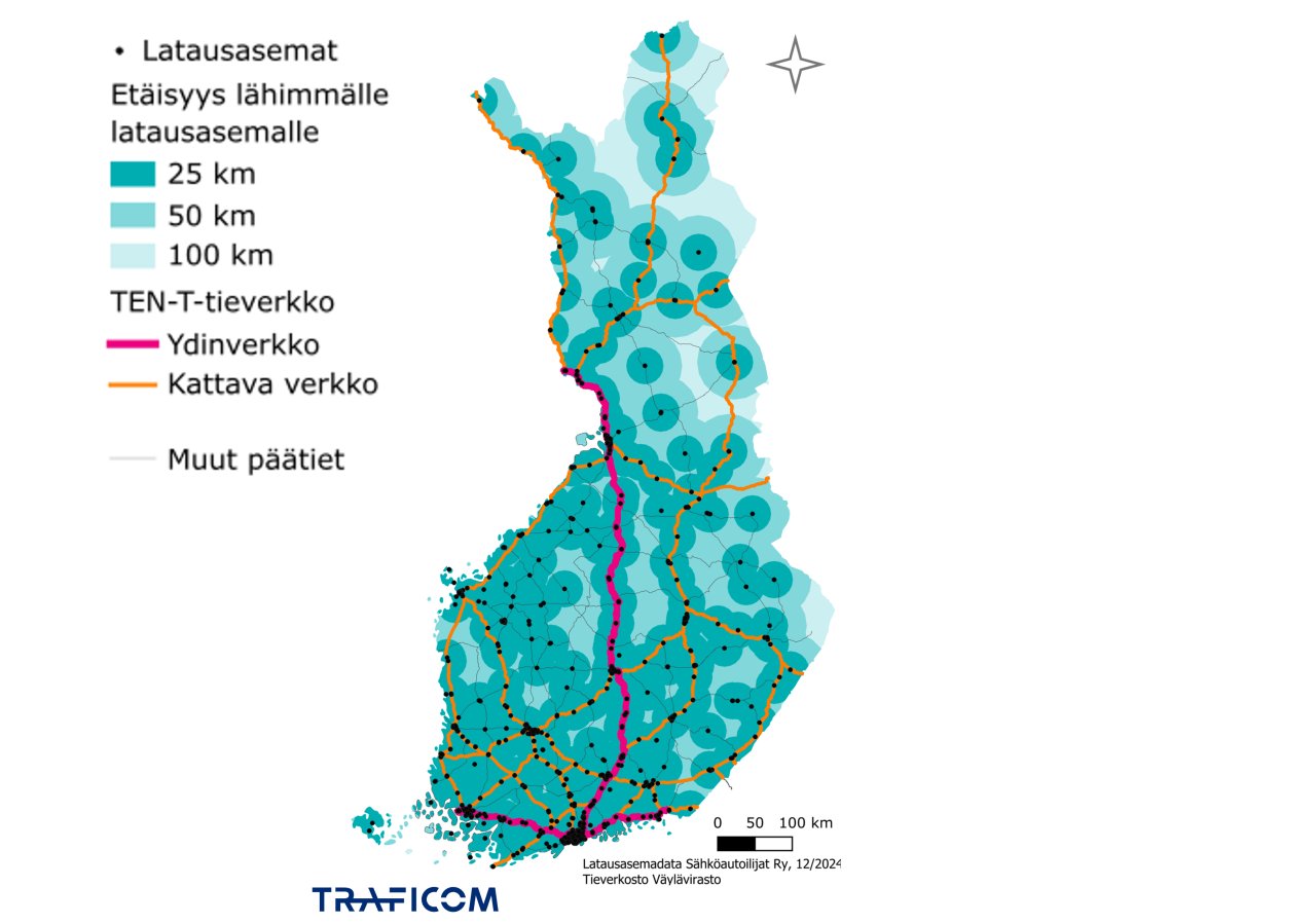 Pika- ja suurtehoasemat 2024, vähintään 50 kW pisteteho, karttakuva